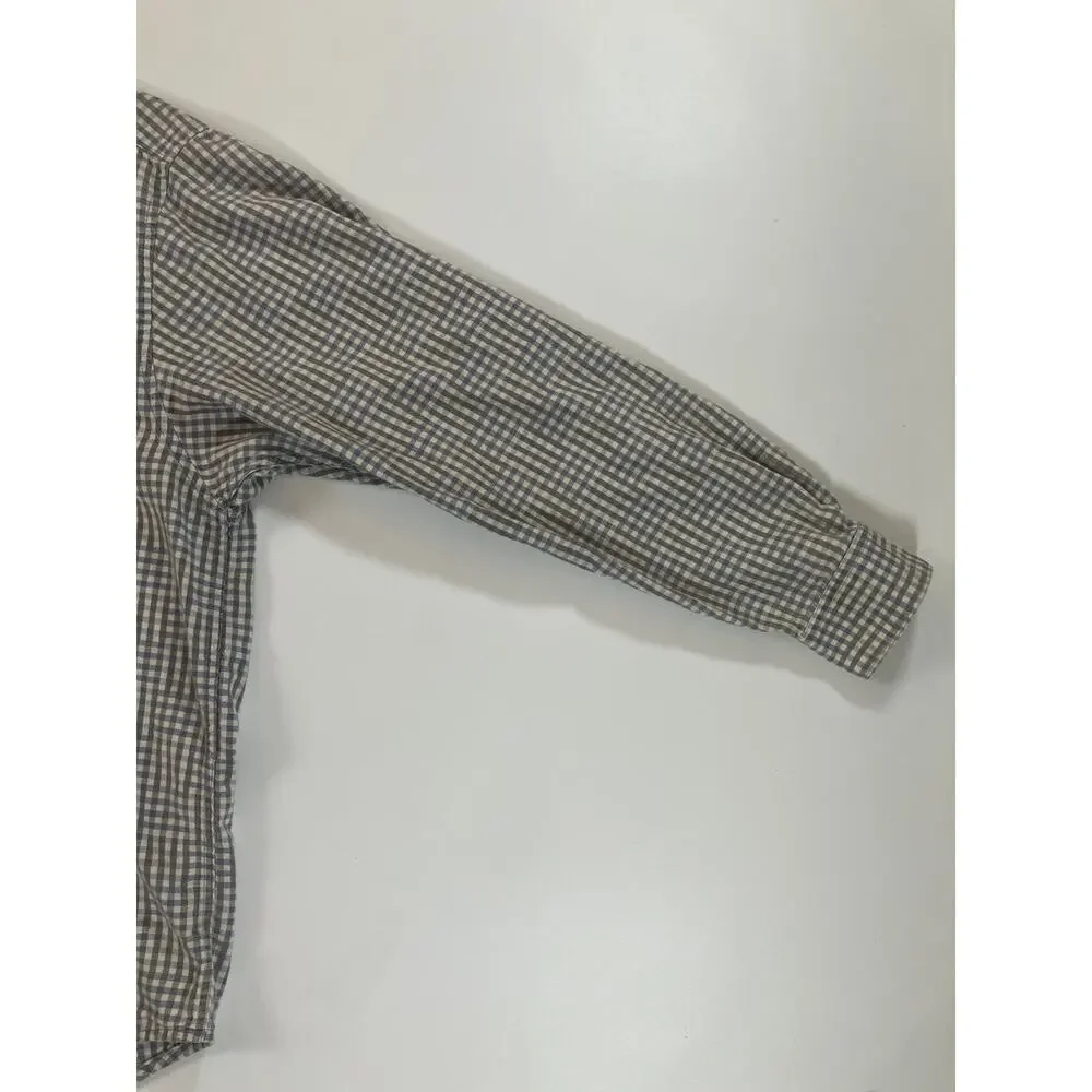 Re-Union Menswear Men’s L Plaid Button Up Shirt 100% Cotton Made Hong Kong